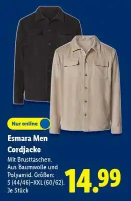 Lidl Esmara Men Cordjacke Angebot