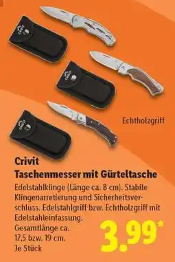 Lidl CRIVIT Taschenmesser mit Gürteltasche Angebot