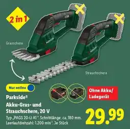 Lidl PARKSIDE Akku-Gras- und Strauchschere 20 V Angebot