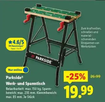 Lidl PARKSIDE Werk- und Spanntisch Angebot