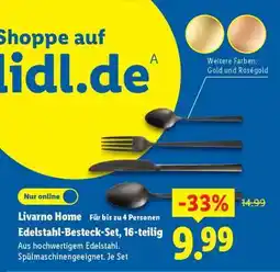 Lidl LIVARNO home Edelstahl-Besteck-Set, 16-teilig Angebot