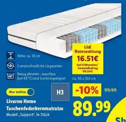 Lidl LIVARNO home Taschenfederkernmatratze Angebot