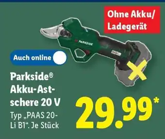 Lidl PARKSIDE Akku-Astschere 20 V Angebot