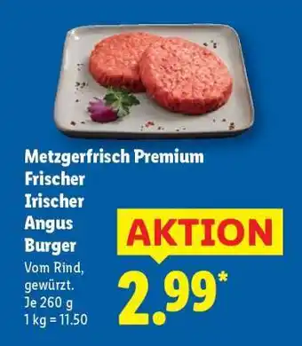 Lidl Metzgerfrisch Premium Frischer Irischer Angus Burger Angebot
