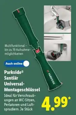 Lidl Parkside Sanitär Universal-Montageschlüssel Angebot