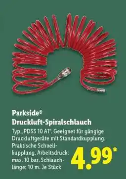 Lidl Parkside Druckluft-Spiralschlauch Angebot