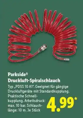 Lidl Parkside Druckluft-Spiralschlauch Angebot
