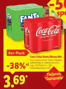 Lidl Coca­Cola/ Fanta/Mezzo Mix Angebot