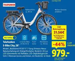 Lidl TELEFUNKEN E-Bike City, 28 Angebot