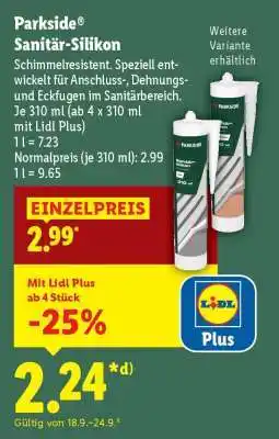 Lidl PARKSIDE Sanitär-Silikon Angebot