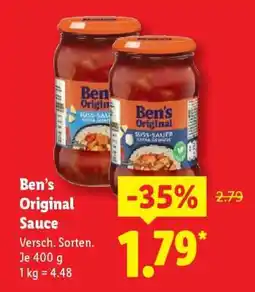 Lidl Ben’s Original Sauce Angebot