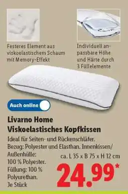 Lidl Livarno Home Viskoelastisches Kopfkissen Angebot