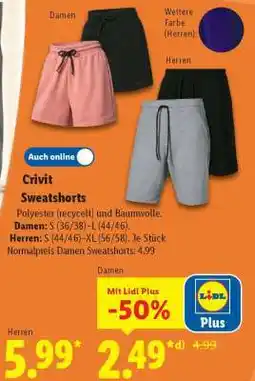 Lidl CRIVIT Sweatshorts Angebot