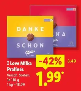 Lidl I Love Milka Pralinés Angebot