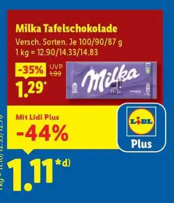 Lidl Milka Tafelschokolade Angebot