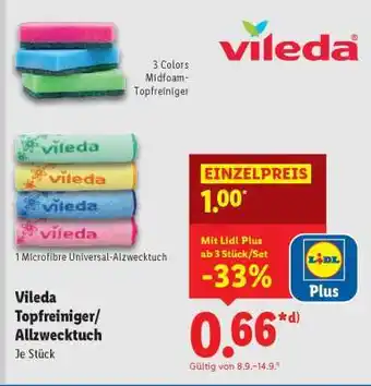 Lidl Vileda Topfreiniger/Allzwecktuch Angebot