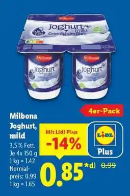 Lidl Milbona Joghurt mild Angebot