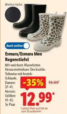 Lidl Esmara/Esmara Men Regenstiefel Angebot