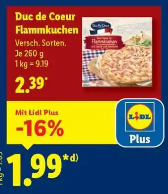 Lidl Duc de Coeur Flammkuchen Angebot