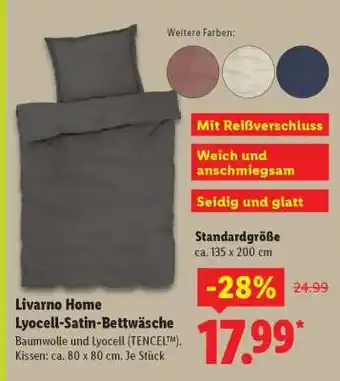 Lidl Livarno Home Lyocell-Satin-Bettwäsche Angebot