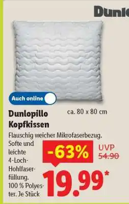 Lidl Dunlopillo Kopfkissen Angebot