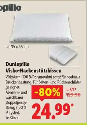 Lidl Dunlopillo Visko-Nackenstützkissen Angebot