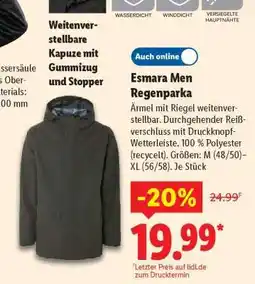 Lidl Esmara Men Regenparka Angebot