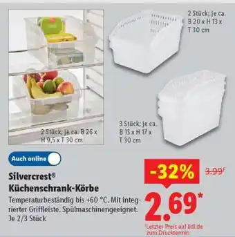 Lidl Silvercrest Küchenschrank-Körbe Angebot