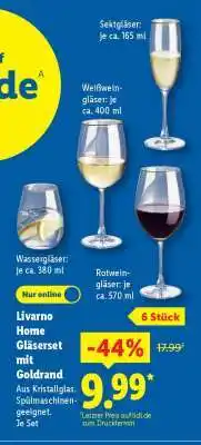 Lidl Livarno Home Glaserset mit Goldrand Angebot
