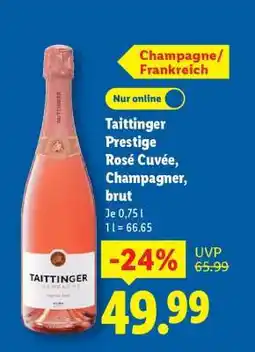 Lidl Taittinger Prestige Rosé Cuvée, Champagner, brut Angebot
