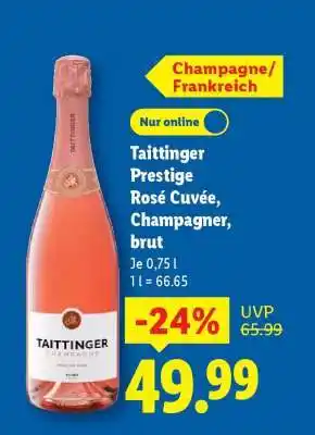 Lidl Taittinger Prestige Rosé Cuvée, Champagner, brut Angebot