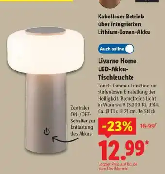Lidl LIVARNO home LED-Akku-Tischleuchte Angebot
