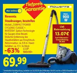 Lidl ROWENTA Staubsauger, beutellos Angebot