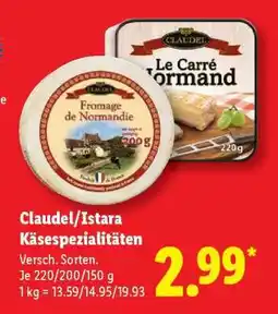 Lidl Claudel/Istara Käsespezialitäten Angebot