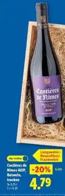 Lidl Costières de Nîmes AOP, Rotwein, trocken Angebot