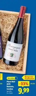 Lidl Pinot Noir AOP, Rotwein, trocken Angebot