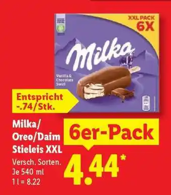 Lidl Milka/Oreo/Daim Stieleis XXL Angebot