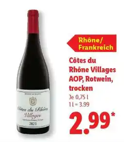 Lidl Côtes du Rhône Villages AOP, Rotwein, trocken Angebot