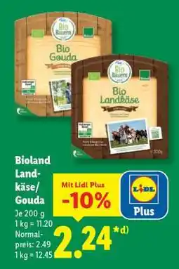Lidl Bioland Landkäse/Gouda Angebot