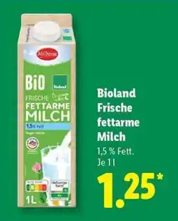 Lidl Bioland Frische fettarme Milch Angebot