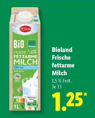 Lidl Bioland Frische fettarme Milch Angebot