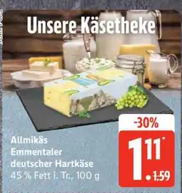 Edeka Allmikäs Emmentaler deutscher Hartkäse Angebot