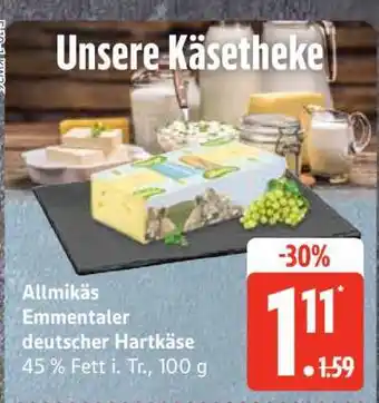Edeka Allmikäs Emmentaler deutscher Hartkäse Angebot