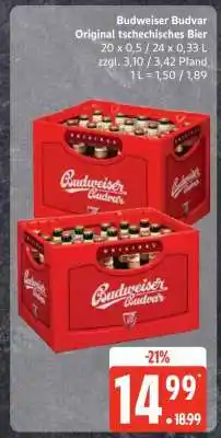 Edeka Budweiser Budvar Original tschechisches Bier Angebot