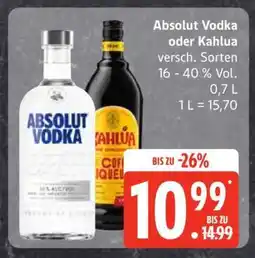 Edeka Absolut Vodka oder Kahlua Angebot