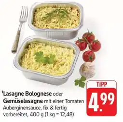 Edeka Lasagne Bolognese oder Gemüselasagne Angebot