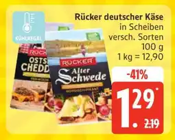 Edeka Rücker, deutscher Käse Angebot