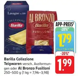 Edeka Barilla Collezione Teigwaren oder Al Bronzo Fusilloni Angebot