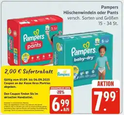 Edeka Pampers Höschenwindeln oder Pants Angebot
