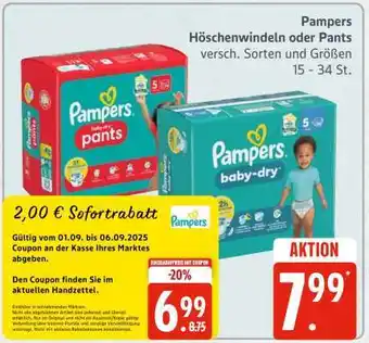 Edeka Pampers Höschenwindeln oder Pants Angebot